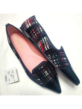 Pretty Ballerinas Tweed Cap Toe Pointed Flat Shoes 7.5